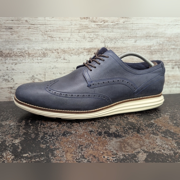 Cole Haan Other - Mens Cole Haan Original Grand Wingtip Oxford Shoes Sz 11.5 Navy Blue C30563